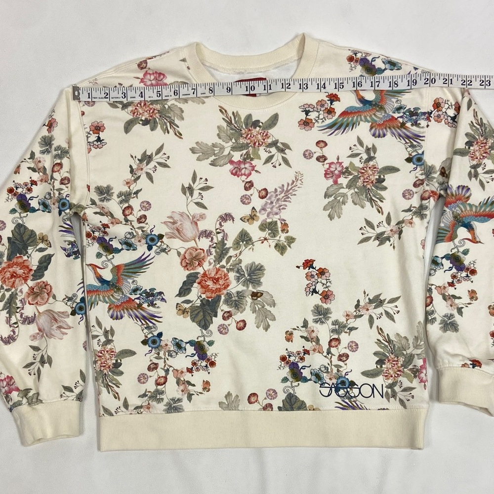 Johnny Was Floral Bird Cream Sweatshirt Size XS - Picture 8 of 15